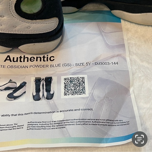 Nike Jordan 13 Retro White Obsidian Powder Blue (GS) Shoes Size 5Y- DJ3003-144 - Picture 12 of 13